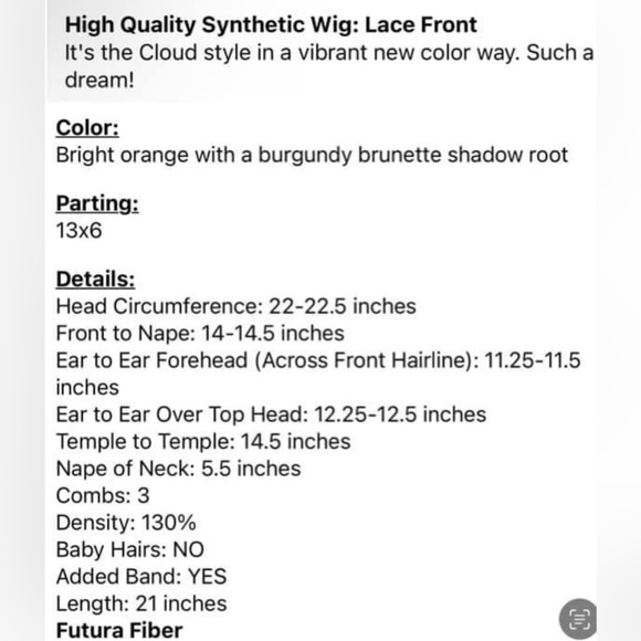 Chelsey Smith Cosmetics Crowns Cloud Pumpkin Petite Wig - Picture 3 of 10